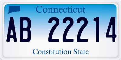 CT license plate AB22214