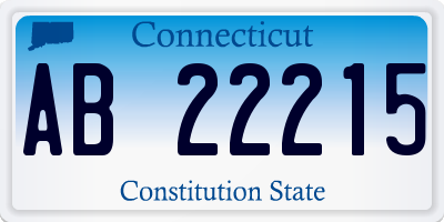 CT license plate AB22215