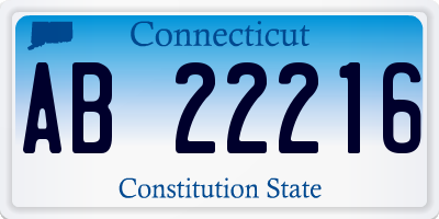 CT license plate AB22216