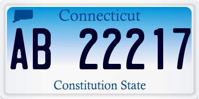 CT license plate AB22217