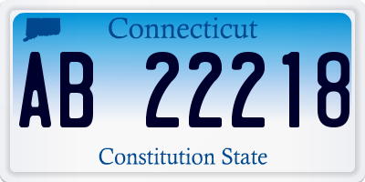 CT license plate AB22218