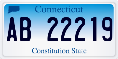 CT license plate AB22219