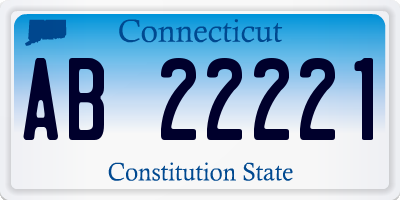 CT license plate AB22221