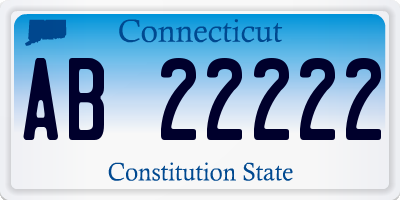 CT license plate AB22222