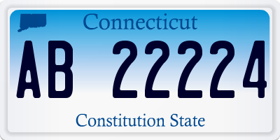 CT license plate AB22224