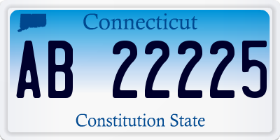 CT license plate AB22225