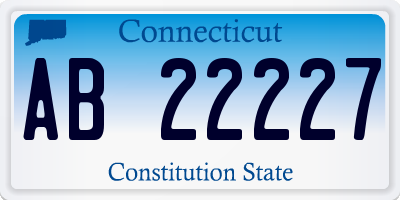 CT license plate AB22227