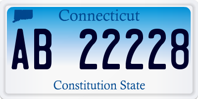 CT license plate AB22228