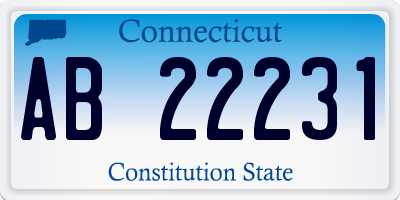 CT license plate AB22231