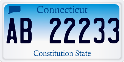 CT license plate AB22233