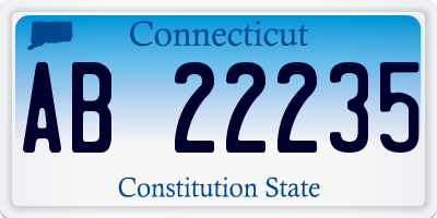 CT license plate AB22235