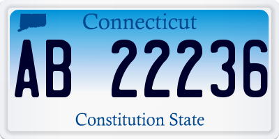 CT license plate AB22236