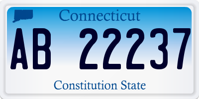 CT license plate AB22237