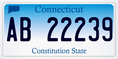 CT license plate AB22239