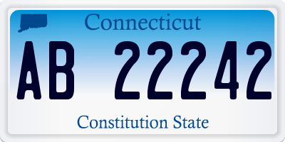 CT license plate AB22242