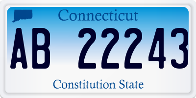 CT license plate AB22243