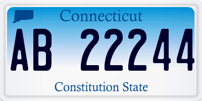 CT license plate AB22244