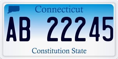 CT license plate AB22245