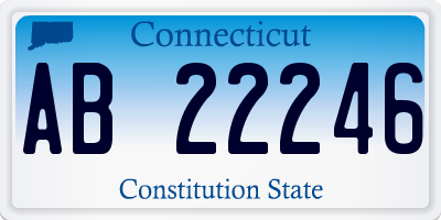 CT license plate AB22246