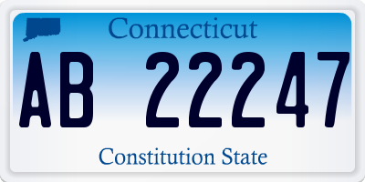 CT license plate AB22247