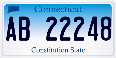 CT license plate AB22248