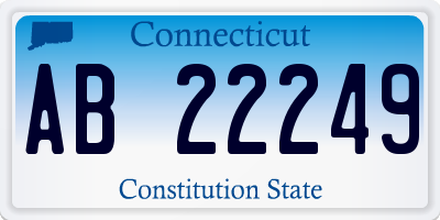 CT license plate AB22249