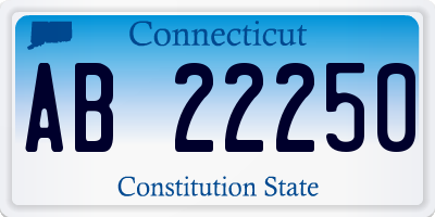 CT license plate AB22250