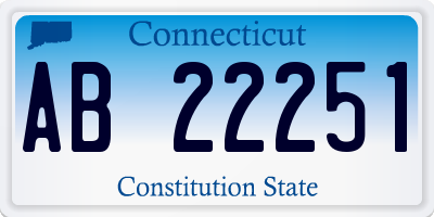 CT license plate AB22251