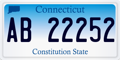 CT license plate AB22252