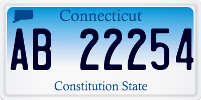 CT license plate AB22254