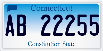 CT license plate AB22255