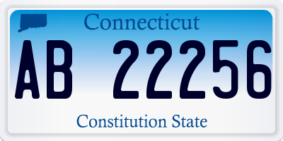 CT license plate AB22256