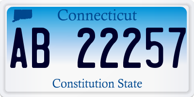 CT license plate AB22257