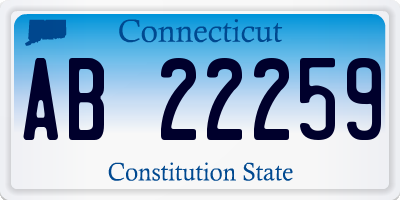 CT license plate AB22259