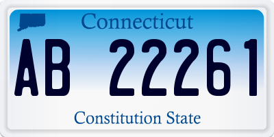 CT license plate AB22261