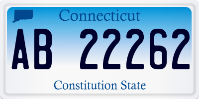 CT license plate AB22262