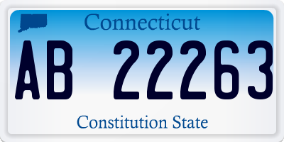 CT license plate AB22263