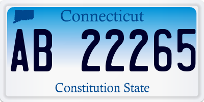 CT license plate AB22265