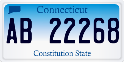 CT license plate AB22268