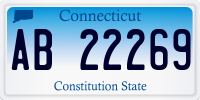 CT license plate AB22269