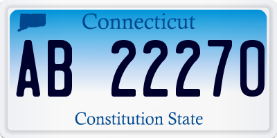 CT license plate AB22270