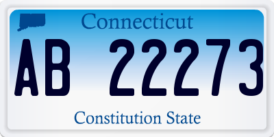 CT license plate AB22273