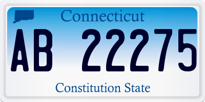 CT license plate AB22275