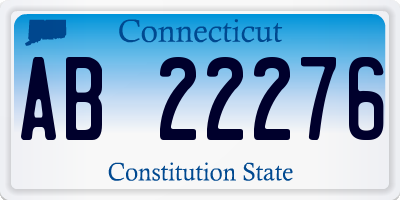 CT license plate AB22276