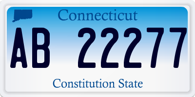 CT license plate AB22277