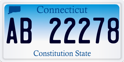 CT license plate AB22278