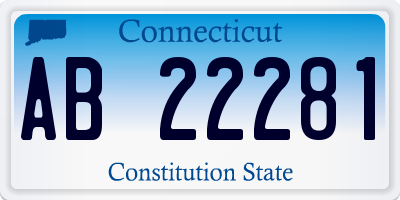 CT license plate AB22281