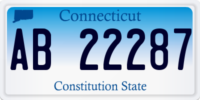 CT license plate AB22287