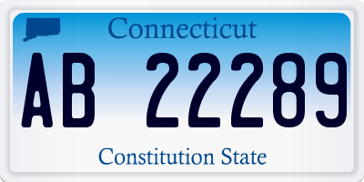 CT license plate AB22289