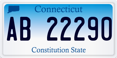 CT license plate AB22290